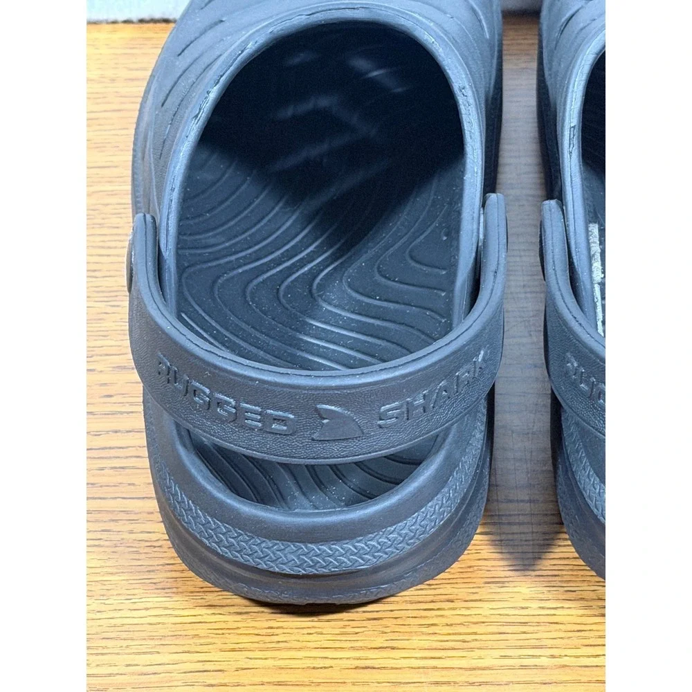 Rugged Shark Mens EVA Clog Shoes Black Slip On Sandals Size 7